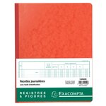 Piqûre Recettes Journalières Avec Feuille D'identification - Texte Fr - 80 Pages - Blanc - Exacompta