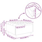 vidaXL Pouf de rangement avec coussin Gris foncé 80 x 80 x 45 cm tissu