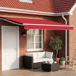 vidaXL Auvent rétractable électrique Rouge et Blanc 4 × 3 m