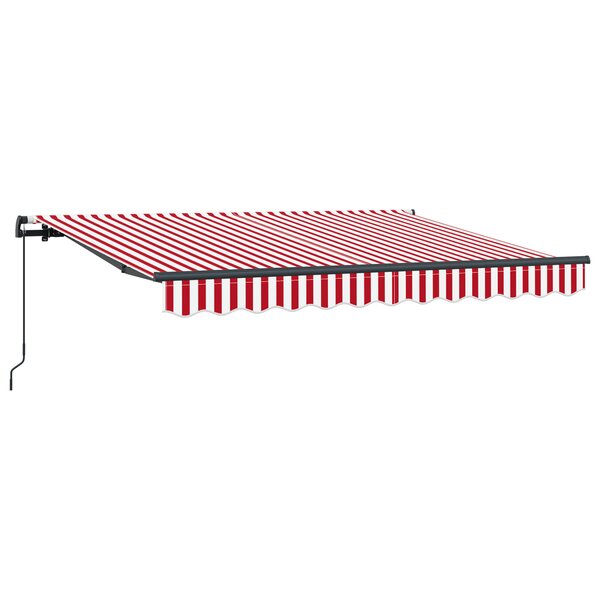 vidaXL Auvent Rétractable Manuel Rouge et Blanc 350x200 cm