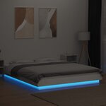 vidaXL Cadre de lit avec lumières LED sans matelas blanc 160x200 cm