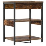 vidaXL Cabinet de chevet Chêne fumé 41 x 31 x 51 cm Bois d'ingénierie