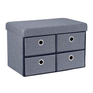 Banquette pliable multifonction pratique avec rangement 120 x 40 x 45 cm en tissu gris 13_0011162