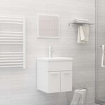 vidaXL Ensemble de meubles de bain 2 Pièces Blanc brillant Aggloméré