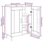 vidaXL Buffet Chêne artisanal 69 5 x 34 x 90 cm