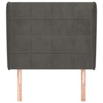 vidaXL Tête de lit avec oreilles Gris foncé 83x23x118/128 cm Velours