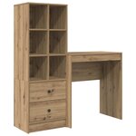 vidaXL Bureau avec tiroir avec étagère 2 Pièces Chêne artisanal