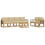 vidaXL Ensemble de canapés d'extérieur 7 pc Blanc et Beige