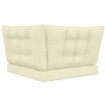 vidaXL Coussin de canapé d'extérieur 3 Pièces Crème Polyester