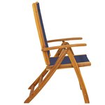vidaXL Chaises pliables de jardin lot de 4 bois d'acacia et textilène