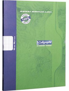 Cahier piqué brouillon 17x22 96p séyès 56g 100% recyclé CALLIGRAPHE
