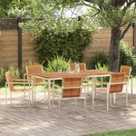 Ensemble de salle à manger jardin 7 pièces en bois d'acacia