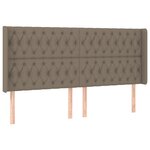 vidaXL Sommier à lattes de lit matelas et LED Taupe 180x200 cm Tissu