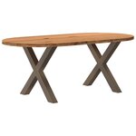 vidaXL Table à manger marron clair bois de chêne massif ovale