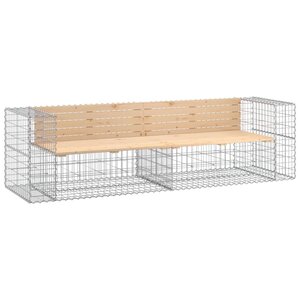 vidaXL Banc de jardin design gabion 244x71x65 5 cm bois massif de pin