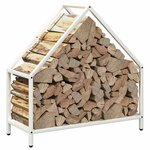 vidaXL Portant de bois chauffage blanc 60x25x60 cm