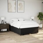 vidaXL Cadre de lit sans matelas noir 140x190 cm tissu