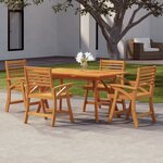 vidaXL Ensemble à manger de jardin 5 Pièces Bois d'acacia solide