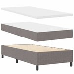 vidaXL Lit à ressort LED avec matelas Taupe 90 x 190 cm tissu