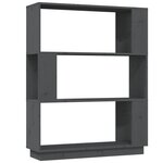 vidaXL Bibliothèque/Séparateur de pièce Gris 80x25x101 cm Pin massif