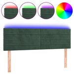 vidaXL Tête de lit à LED Vert foncé 144x5x78/88 cm Velours