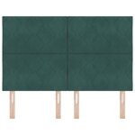 vidaXL Tête de lit LED Vert foncé 144 cm Velours