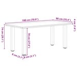 vidaXL Table à manger marron clair bois de chêne massif rectangulaire