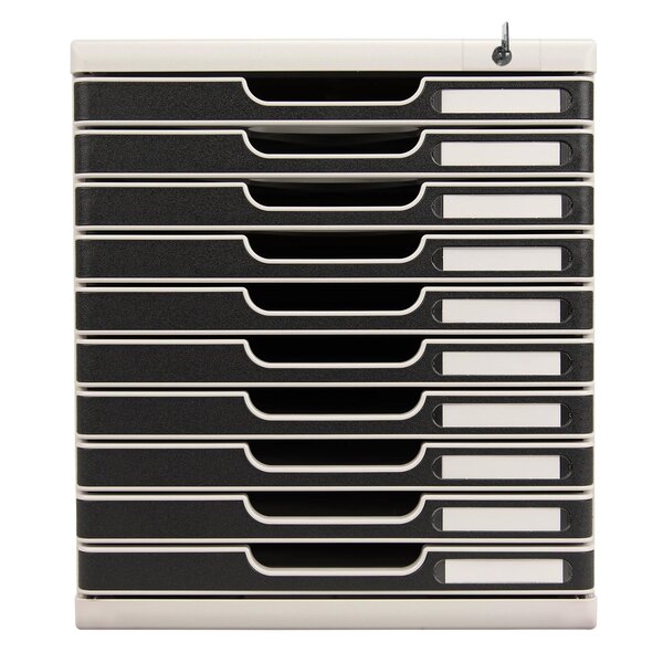 Module De Classement Modulo Office 10 Tiroirs Fermables À Clé - Noir - Exacompta