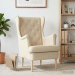 vidaXL Fauteuil Crème Tissu
