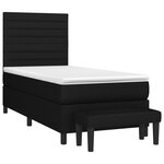 vidaXL Sommier à lattes de lit avec matelas Noir 100x200 cm Tissu