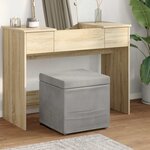 vidaXL Tabouret Gris clair 41 x 41 x 40 cm Velours et Bois Composite