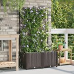 vidaXL Jardinières de jardin 1 pc Marron 80 x 40 x 142 cm Plastique