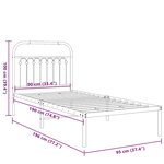 vidaXL Cadre de lit métal sans matelas avec tête de lit blanc 90x190cm