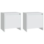 vidaXL Tables de chevet 2 Pièces blanc 45x34x44 5 cm bois d'ingénierie