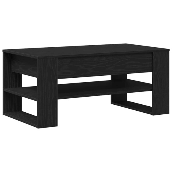 Table basse vidaXL noire en chêne 102x55x45 cm en bois d'ingénierie