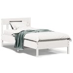 vidaXL Cadre de lit sans matelas blanc 100x200 cm bois de pin massif