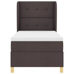 Lit Box Spring avec Matelas Marron Foncé 80x200 cm Tissu