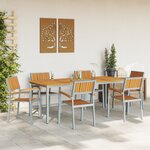 vidaXL Ensemble de salle à manger de jardin 7 pièces en bois d'acacia massif et métal