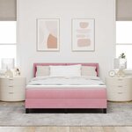 Lit Box Spring vidaXL avec Matelas Rose 160x200 cm Velours