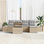 vidaXL Ensemble de canapé de jardin 6 Pièces Beige et Gris clair