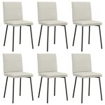 vidaXL Chaises à manger lot de 6 crème velours