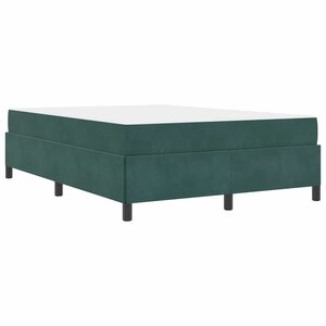 vidaXL Cadre de lit avec matelas Vert foncé 140 x 200 cm tissu