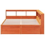 vidaXL Lit bibliothèque sans matelas cire marron 150x200 cm pin massif