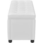 vidaXL Pouf de rangement Cuir synthétique Blanc