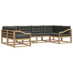 vidaXL Ensemble de canapés d'extérieur 6 pc Blanc et anthracite