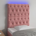 vidaXL Tête de lit à LED Rose 80x7x118/128 cm Velours