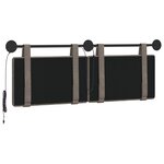 vidaXL Tête de lit suspendue Avec lumière LED Gris PU antique