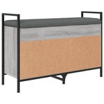 vidaXL Banc à chaussures sonoma gris 85 5x32x57 5 cm bois d'ingénierie