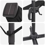 vidaXL Parasol déporté Roma avec LED Noir 352x251x265 cm Aluminium