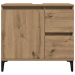 vidaXL Armoire lavabo chêne artisanal 65x33x60 cm bois d'ingénierie